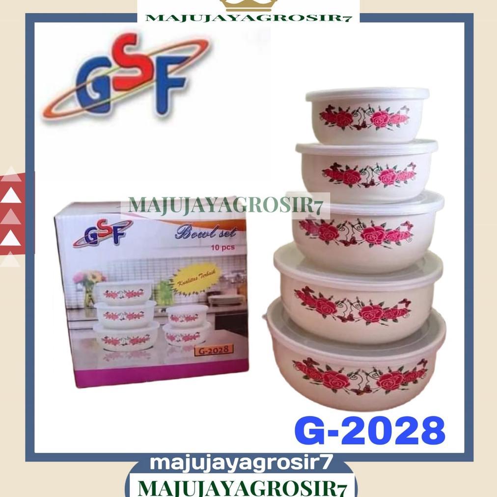 TERBARU 2026 BOWL SET 10PCS GSF G-2028 / MIXING BOWL GSF ENAMEL SET / RANTANG SUSUN 5 SUSUN GSF 2028