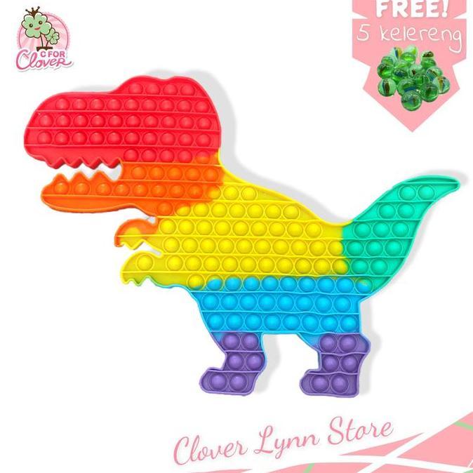 Disiniaja- Pop It Dino Rainbow Xxxl Super Jumbo / Dinosaurus Popit Its Murah Lucu