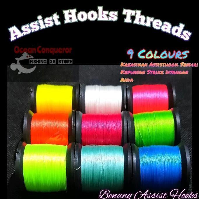 Benang Ikat Assist Hook Type A Tying Threads Lembut dan Kuat Jig