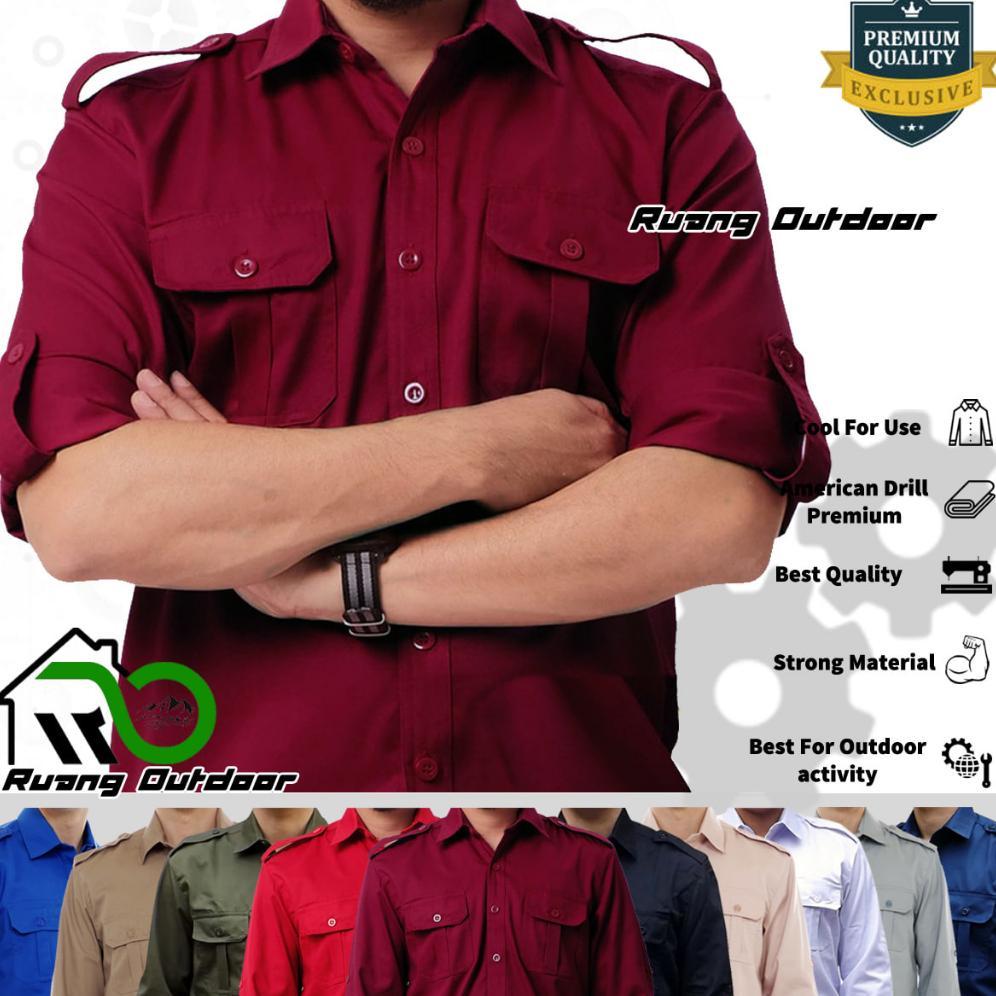 JUMBO 3XL 4XL XXXL XXXXL BAJU KEMEJA PDH PDL LENGAN PANJANG - Pakaian Atasan Seragam Pria Wanita Pre