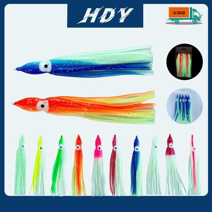 HDY 5pcs 10 Color Cumi Karet Super Star Umpan Pancing Softlure Octopus Cumi Karet 6cm/8cm/10cm/12cm 