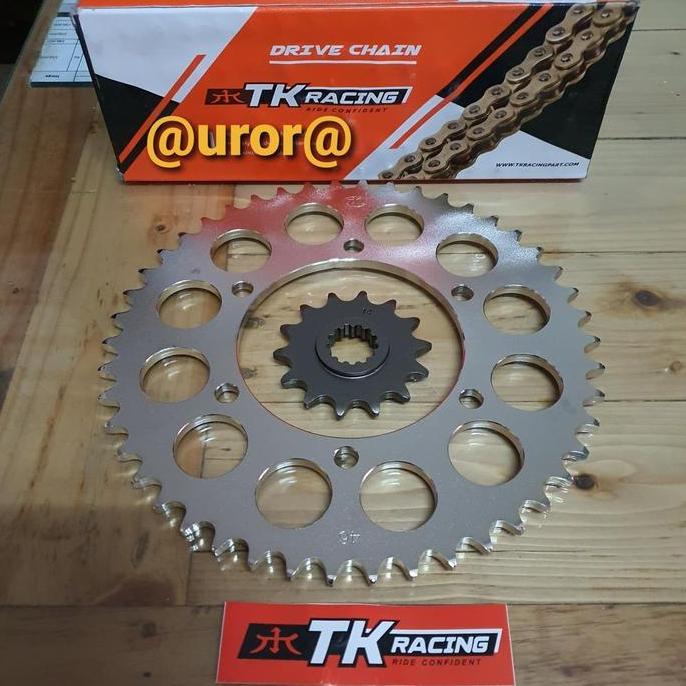 Gear Set Tk 520 Ninja 250 Karbu / Ninja 250 Fi / Ninja Z 250 & Rantai Tk 520 Hs Gold