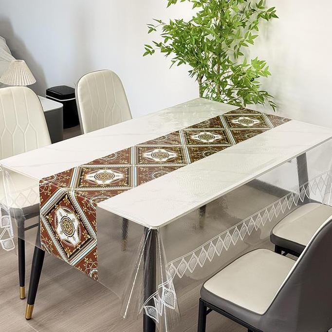 OCARA <COD> Loyal Bosque Taplak Meja Transparan+Motif Anti Gores Anti Cakar Kucing / Taplak Meja Mak