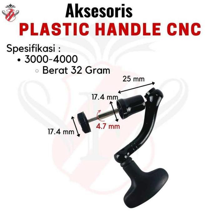 Handle Reel Pancing Sparepart Plastik CNC 1000 2000 3000 4000  Aksesoris Pancing