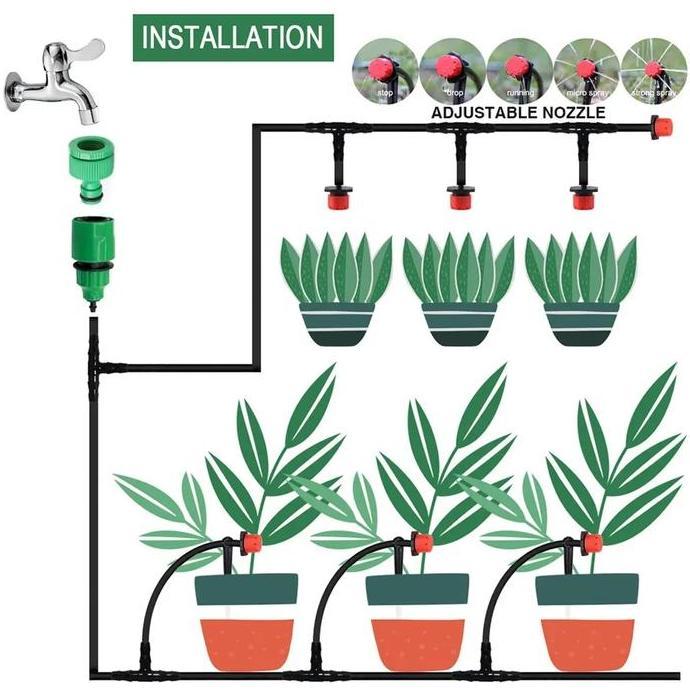 paket set selang irigasi penyiram tanaman hidroponik timer keran air
