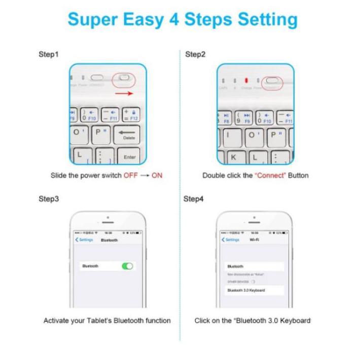 Wireless Keyboard Bluetooth Tablet laptop android ipad hp Bisa dicas Terlaris