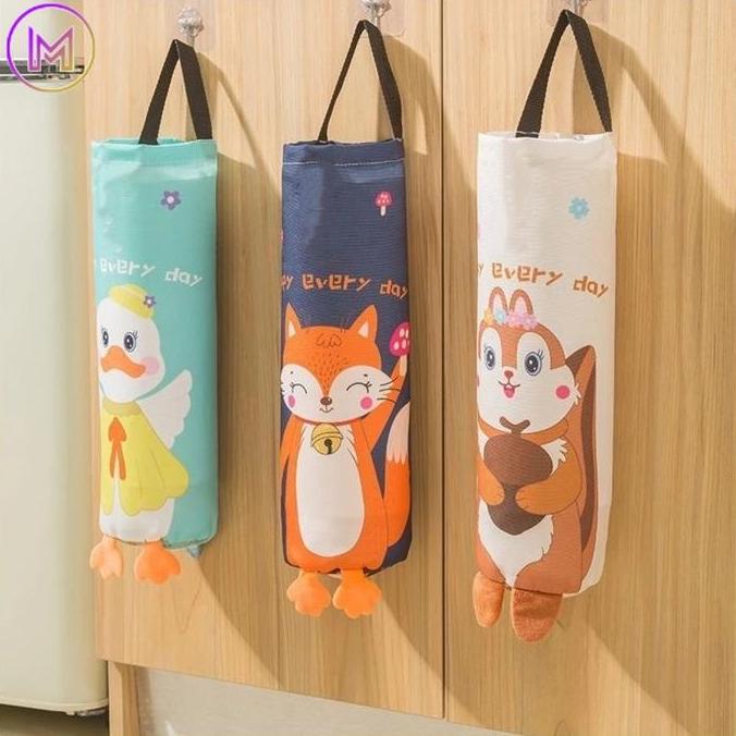 Storage Tas Gantung Organizer Kantong Plastik Kresek Lucu Penyimpanan Plastik Sampah Dinding