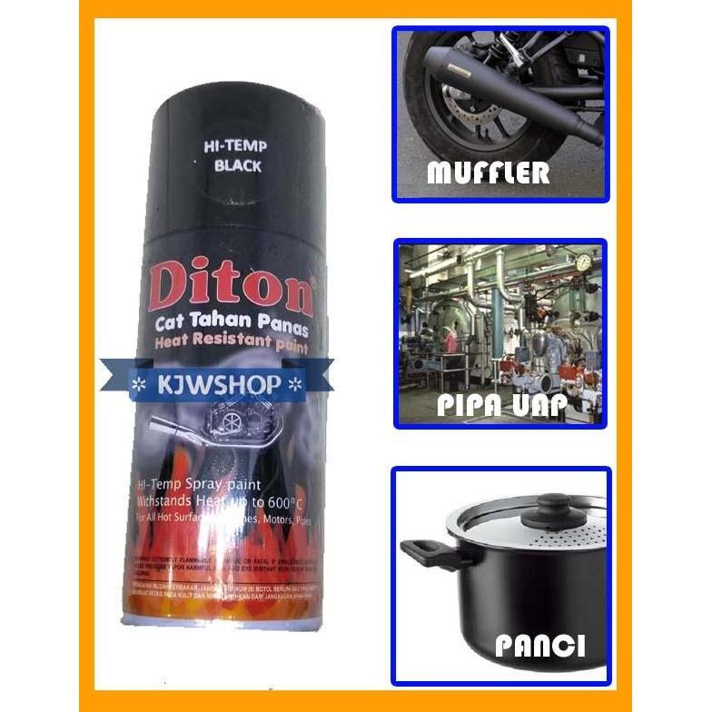 (SM) Pylox Diton Hi Temp Black Doff 150 cc Diton Knalpot Tahan Panas Cat Semprot Tahan Panas Hitam D