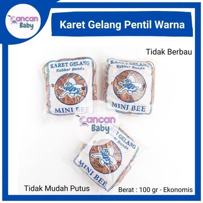 Karet Gelang Pentil Warna Mini Bee 100g Ikat Rambut Pengikat Bungkusan