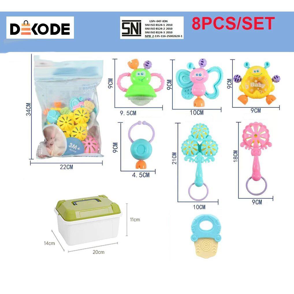 Canel & Co Baby Teether Rattle Teething Kit Mainan Gigitan Bayi Gigitan Bayi Teether Mainan Bayi 6 B