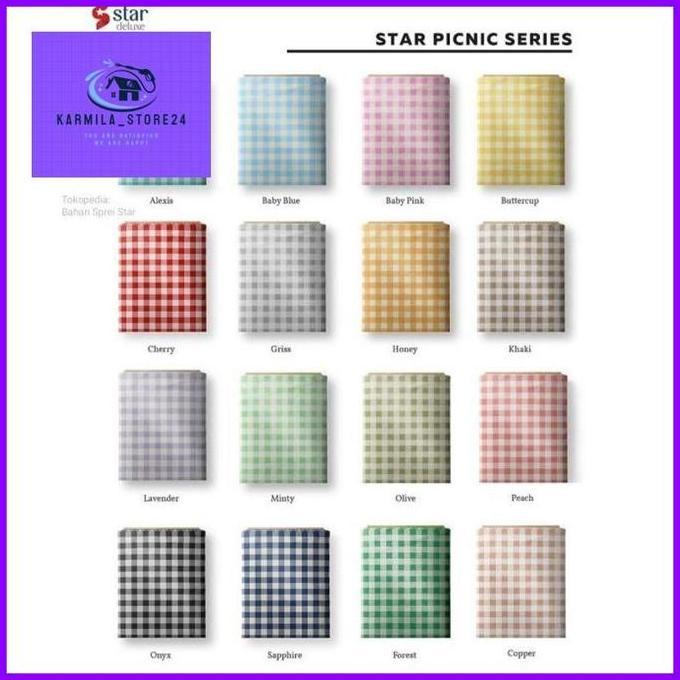Bahan Kain Sprei Star - Picnic Series