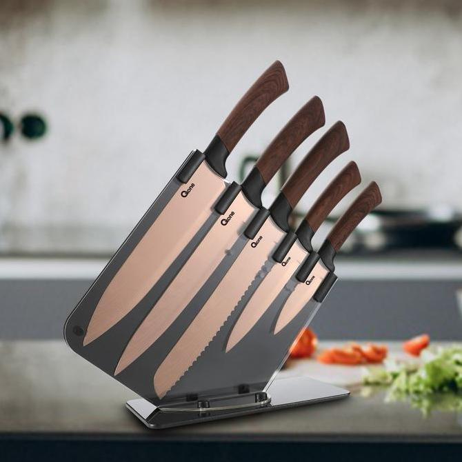 Sedia Pisau Dapur Oxone Ox-979 5 Pcs Rosegold Knife Set | Original 100%