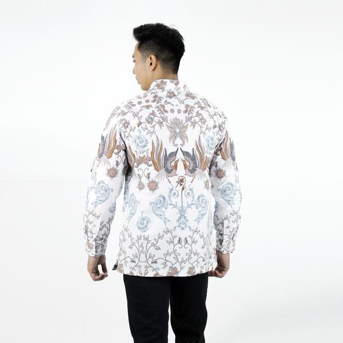 RICARDO kemeja batik pria lengan panjang COKLAT 32418 Termurah