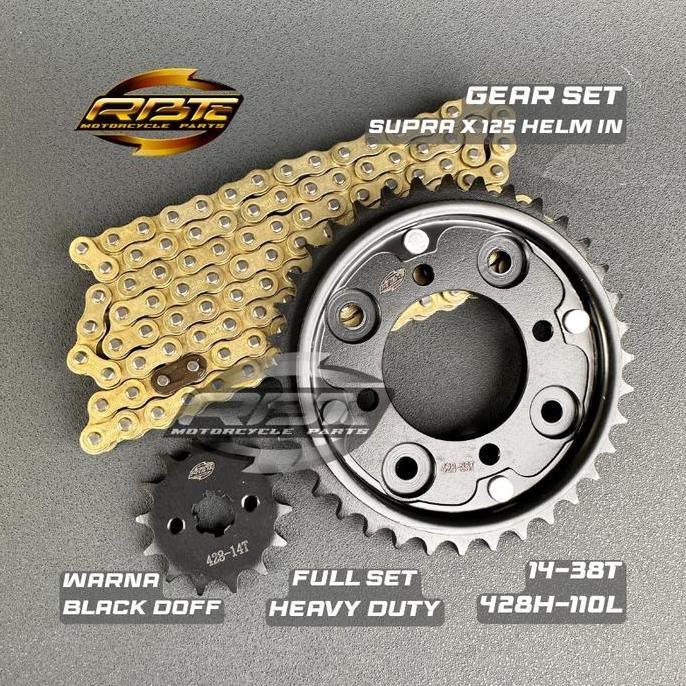 Promo GEAR GIR SET PAKET SUPRA X 125 HELM IN 36T 38T 428H Diskon