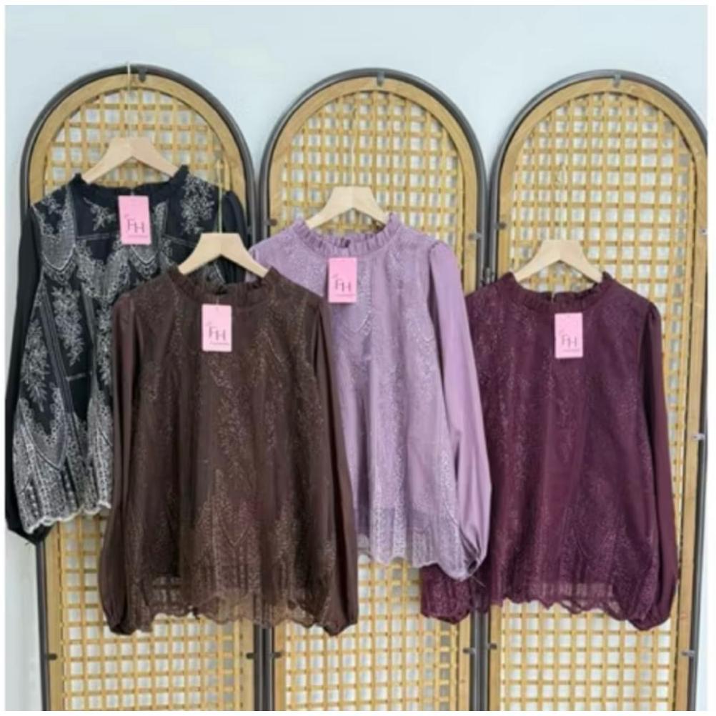 Termurah / Hot Sale Kalani Blouse Brukat Satin Ungu Kondangan