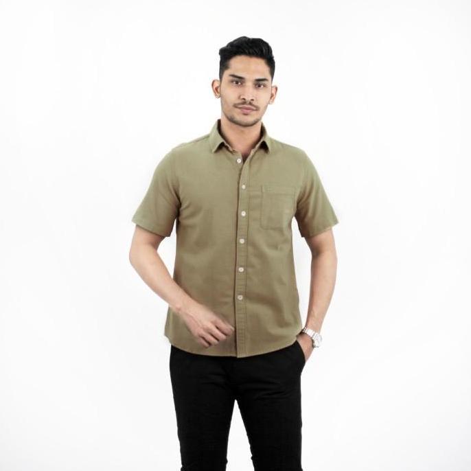 RICARDO kemeja polos pria HIJAU BB lengan pendek 32413 Original