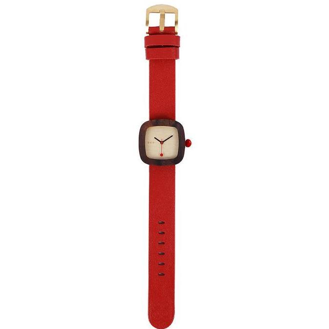 PALA Mini Merah PALA Nusantara Jam Tangan Kayu Unisex Quartz Watch