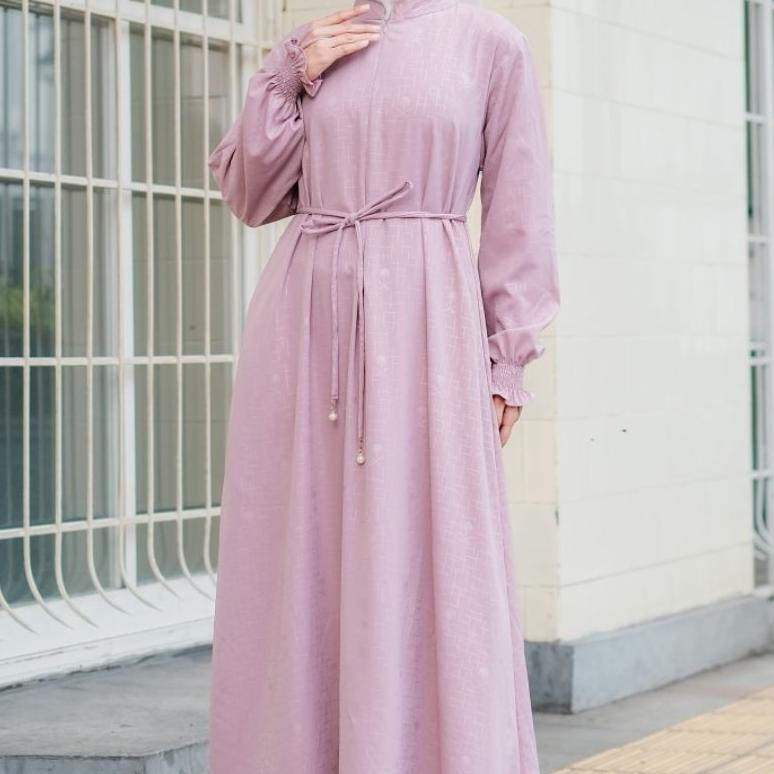 BIG SALE Azmi 93 -  Gamis Abaya Turki polos Embos Palm Gamis Dress Muslim Ld 120