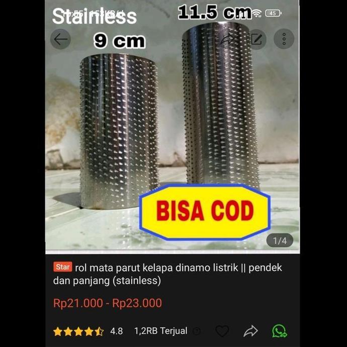 (  Stainless ) roll parut kelapa dinamo listrik mesin parutan santan kelapa wortel jamu