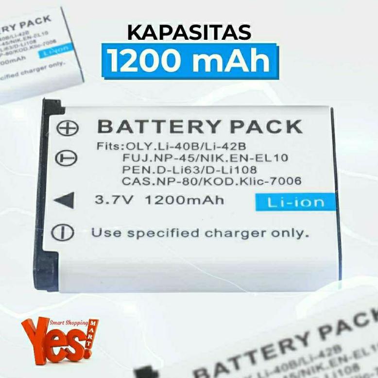TERBARU Baterai Pengganti Replacement  Recharge Battery Olympus Li-40B/Li-42B Fujifilm NP-45 Nikon E