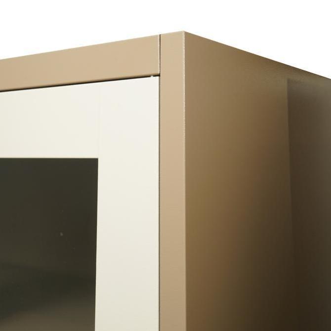 Notbad- Informa Kiev Lemari Arsip Kantor Metal 2 Pintu Kaca - Cokelat Rak Dokumen Filing Kabinet Tem