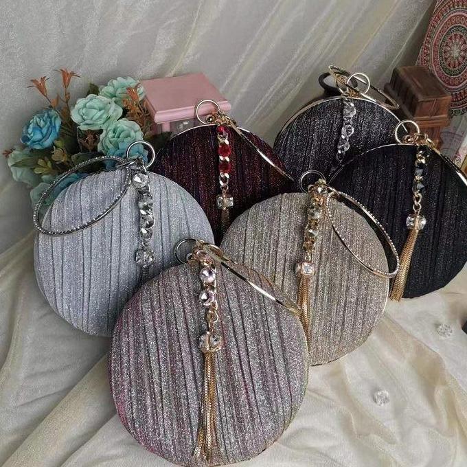 MFB 11956 CLUTCH PESTA BULAT  TAS KONDANGAN MEWAH ELEGAN Wanita TS