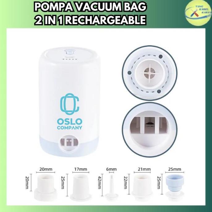 - Mesin Vacuum Vacum Bag Rechargeable 2 In 1 Alat Vacuum Bag + Pompa Kolam/Kasur Angin Portable