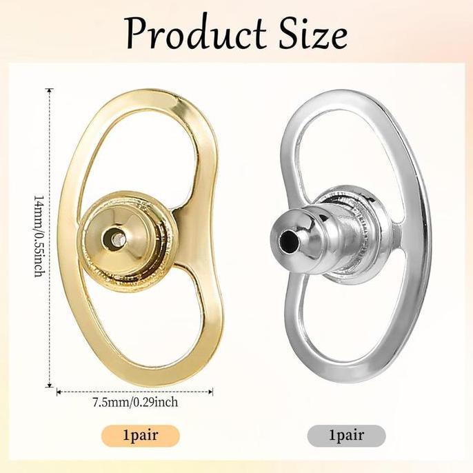 WOVLO 12PCS Penahan Anting Emas/Perak 18K Anti Turun/ Tutup Anting Universal Lapisan Tahan