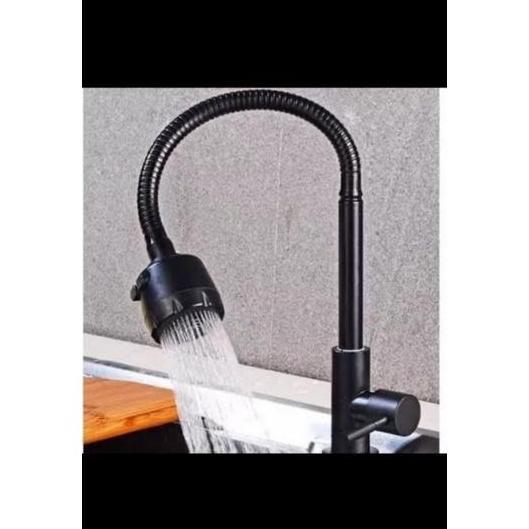 Kran cuci piring fleksibel hitam / Kran angsa fleksibel hitam Air Keran Air
