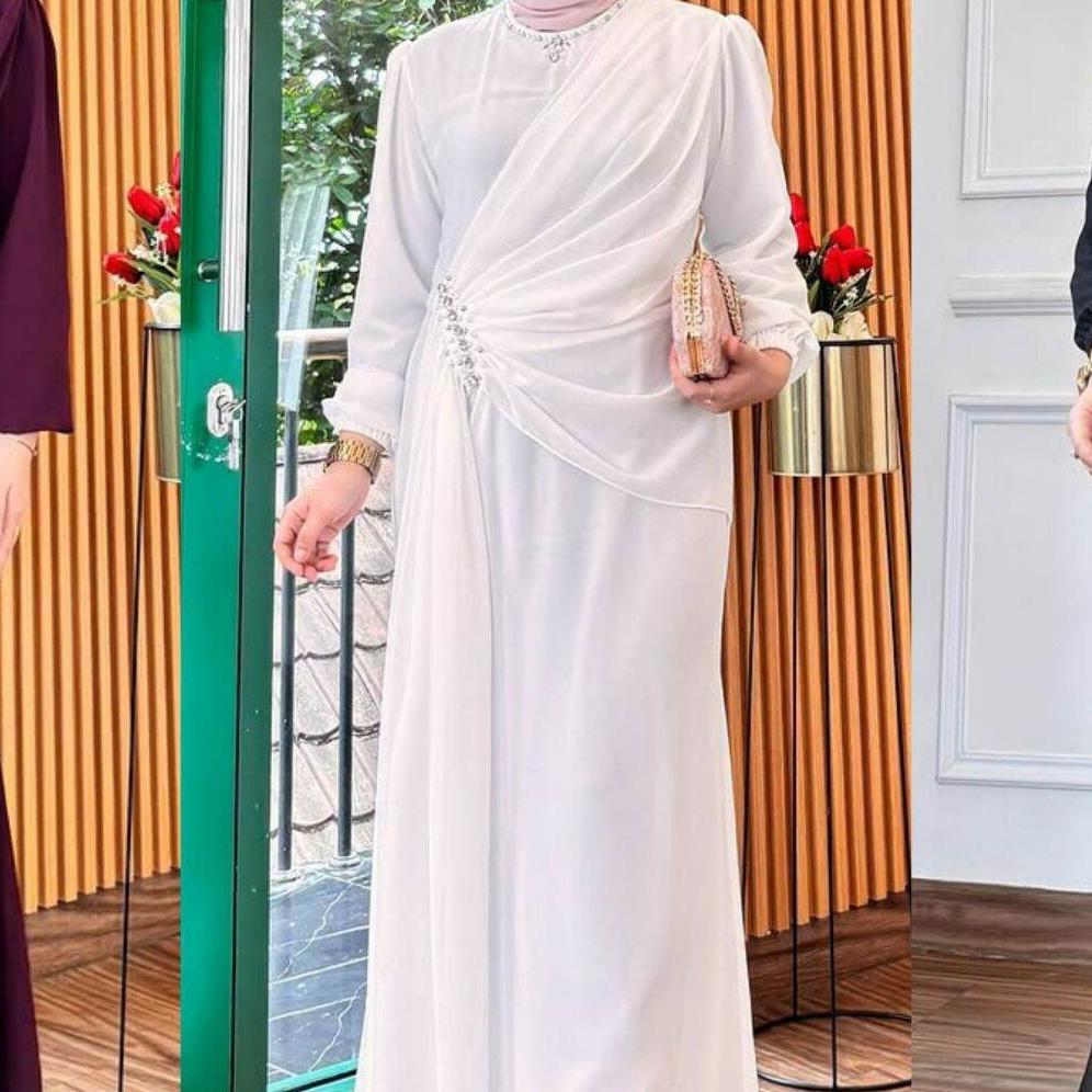 Naflah Gamis/Baju Kondangan/Gamis Kondangan/Gamis Lebaran/Baju Lebaran/Gamis Pesta/Gamis Viral/Gamis