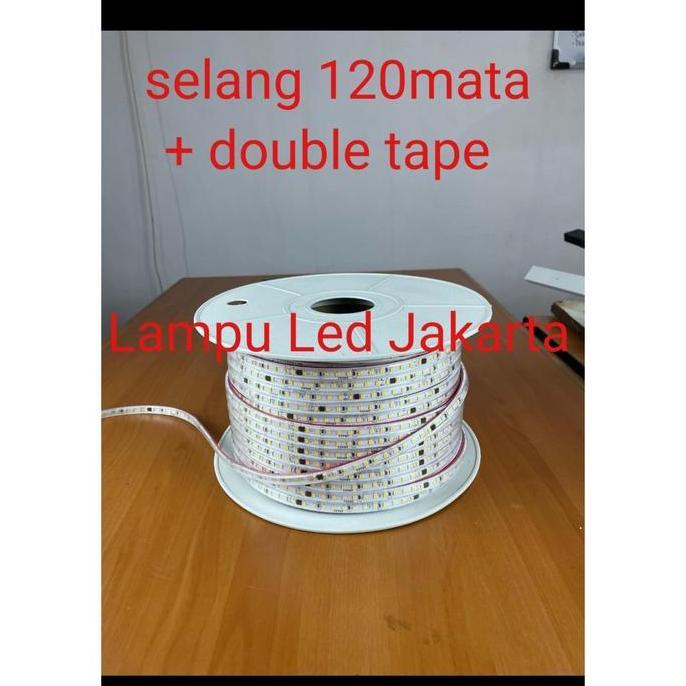 lampu led selang meteran 120mata + doubletape. led selang meteran 120l original