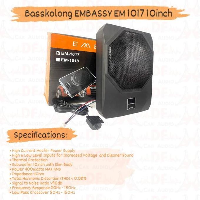 Subwoofer Aktif Kolong Jok Basskolong Embassy EM 10J17 10inch