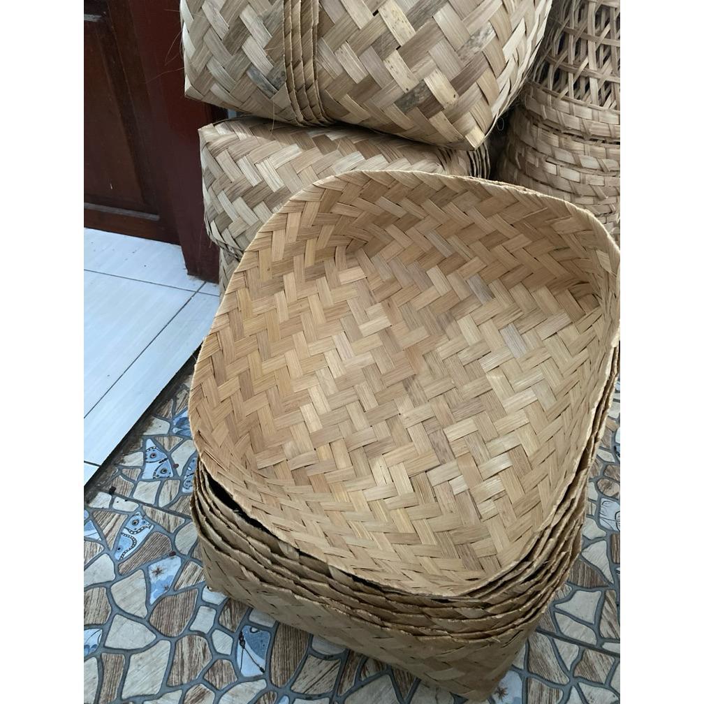 Besek Jumbo 30X30X15 Besek Walet Bakul Bambu Besek Kepang Perpasang