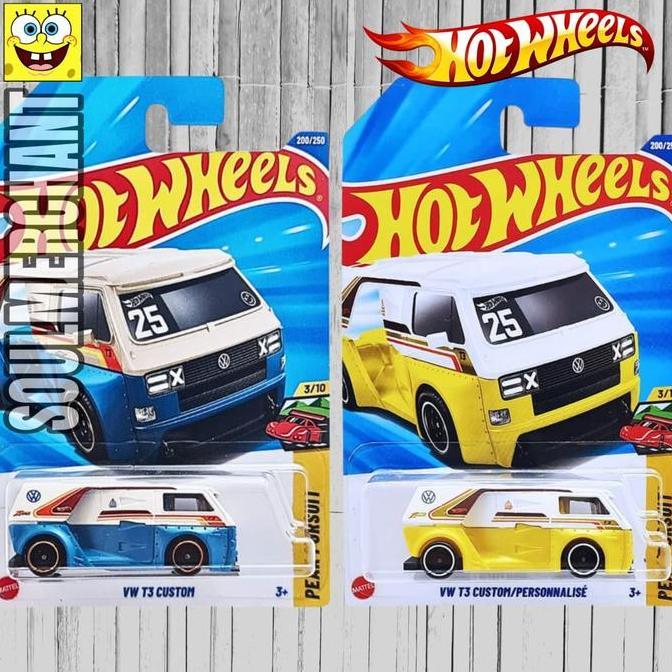 Hot Wheels VW T3 Custom Putih Kuning Coklat - Diecast Mobil Volkswagen