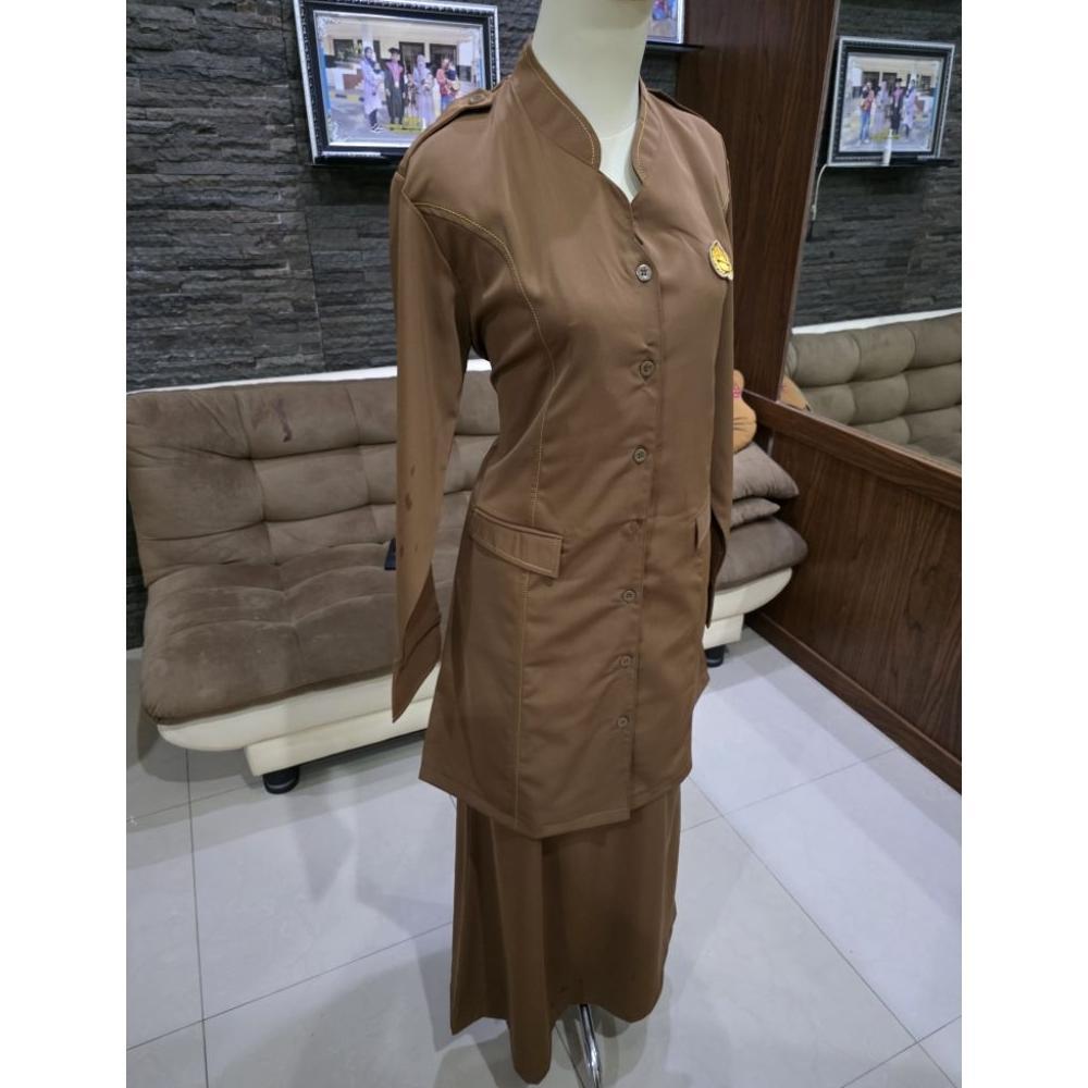 Grosir Setelan Seragam Pns Wanita /Kuning Khaki Terbaru Seragam Pns Wanita /Seragam Kuning Khaki Pns