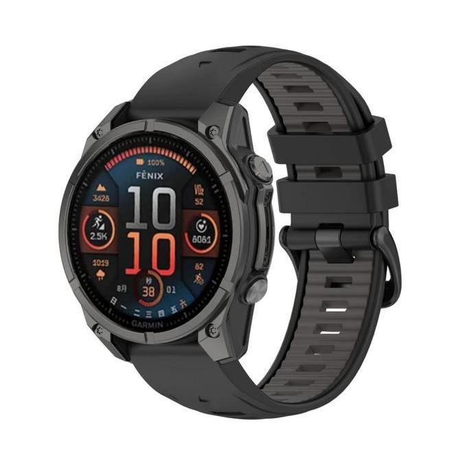TERLARIS - MF8 22mm Strap Kompatibel For Garmin Forerunner 970 965 955 945 Quick Fit Rubber Silikon 