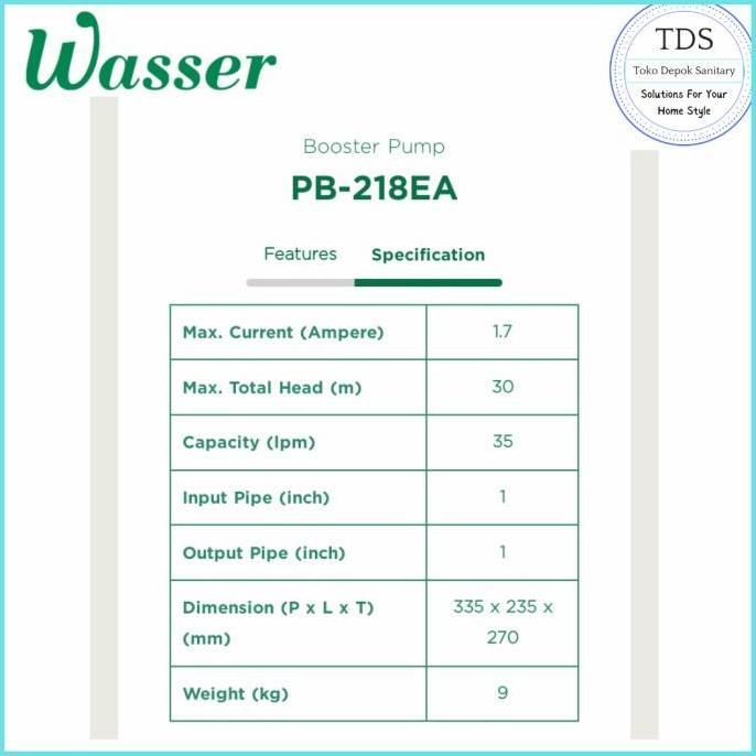 POMPA DORONG BOOSTER WASSER PB218EA PB 218 EA / BOOSTER WASSER