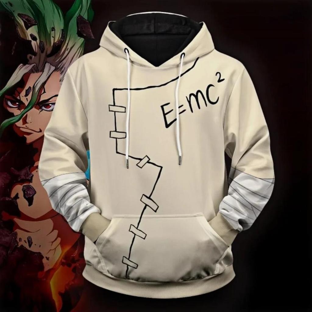 Popular Anime Dr.Stone Printed Hoodies Funny Cosplay Hooded Sweatshirts Street Harajuku Pullover Boy
