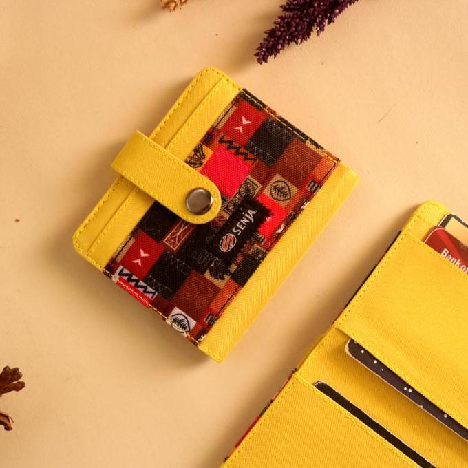 DS44 - Dompet Card Holder Pria Wanita Dompet Lipat Bahan Kain Kanvas