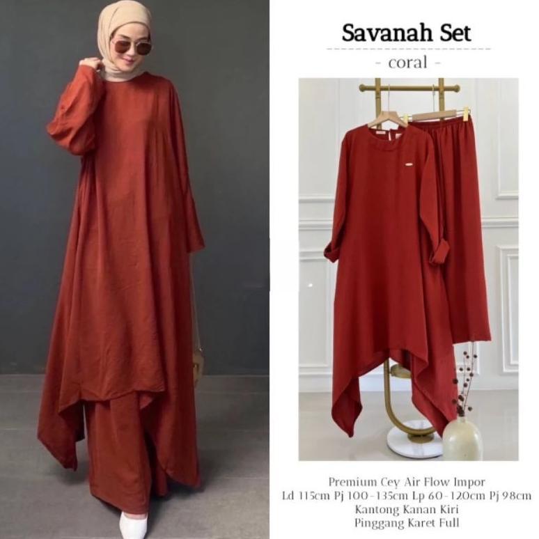 BIG SALE Savana Abaya Tunik Syari - One Set Tunik Jumbo + Rok
