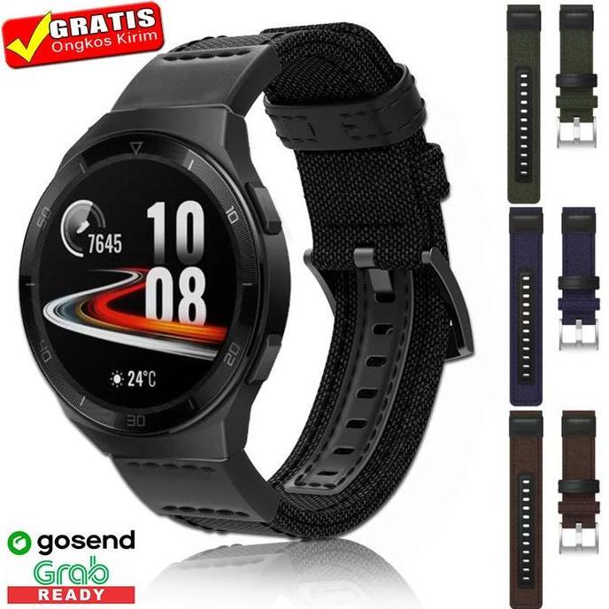 STRAP TALI JAM NYLON LEATHER KULIT HUAWEI WATCH GT 2E GT2E 46MM 22MM