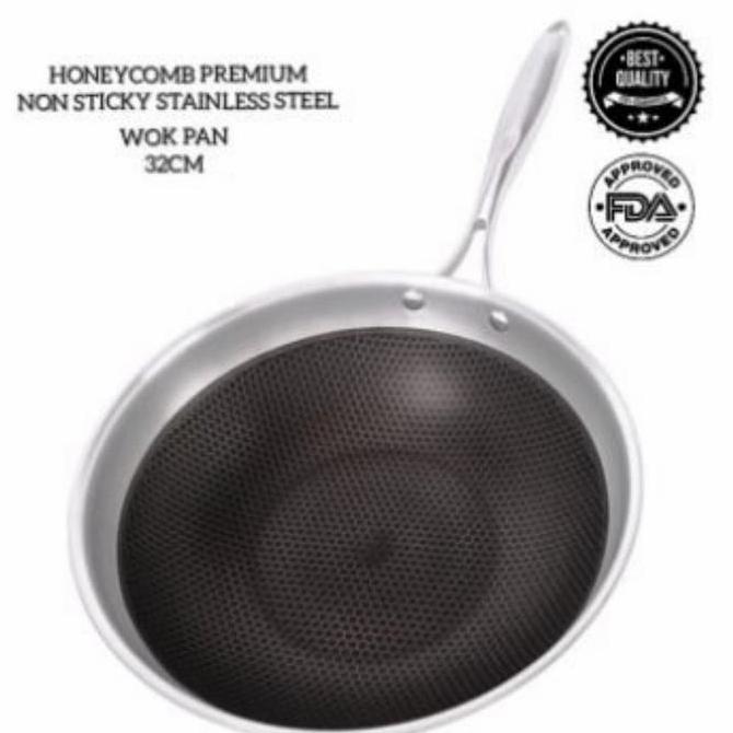 Viera Tms99~034 Honeycomb Wok 34 Cm Wajan Stainless 304