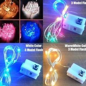 GHURDI Lampu LED TUMBLR / Lampu strip dekorasi Waterproof(dengan baterai) 1M 10 led+ Baterai