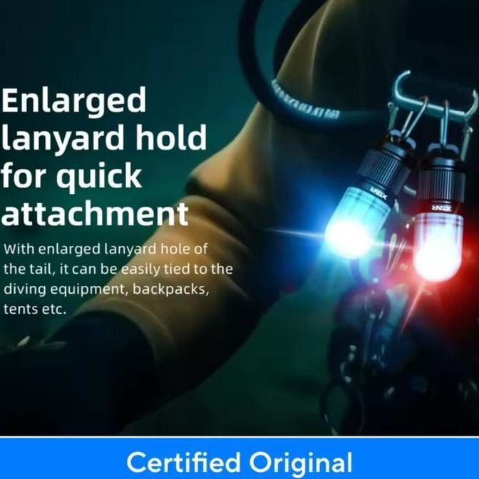 1pcs Senter Selam Scuba Mini RGB White Mini Diving Flashlight Rechargeable Portable Waterproof Flash