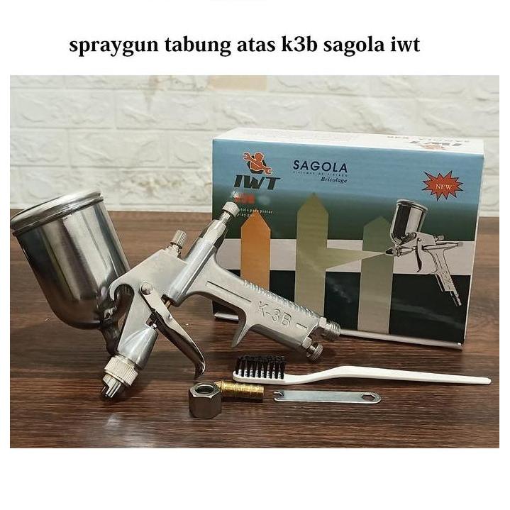 Spray Gun k3 Sagola IWT K3B Tabung Atas 200cc Spray Gun K3 Sagola iwt nozel 0,5mm
