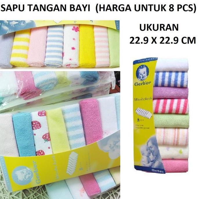 BERKAHSHOPSS - SAPU TANGAN BAYI ( SAPUTANGAN ANAK / WASHCLOTH BABY GERBER / HANDUK MINI KECIL )