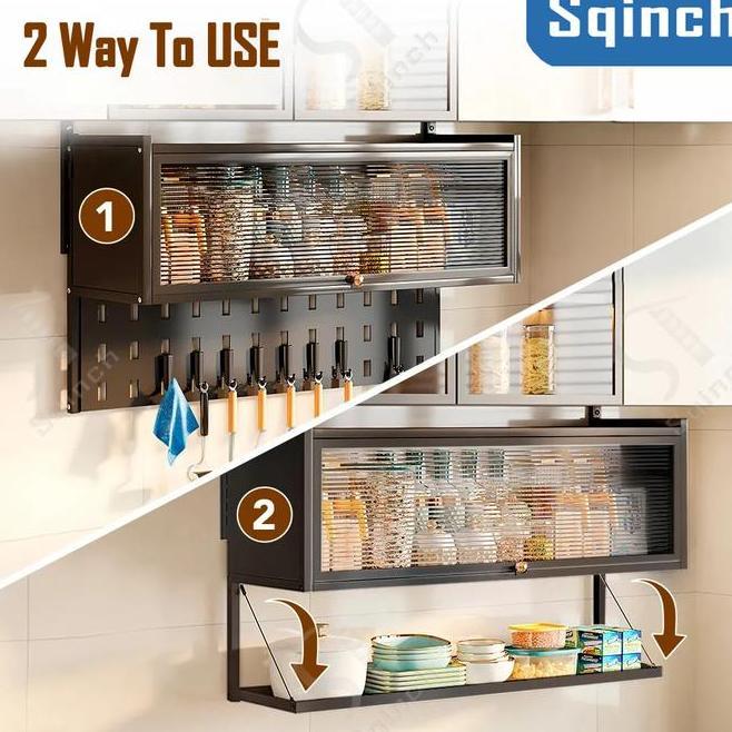 Sqinch Lemari Gantung Dapur Lemari Dinding Dapur Kabinet Dapur Atas Lemari Piring Minimalis Rak Bumb