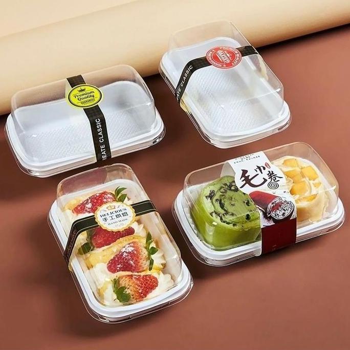 Premium Korean Tray Persegi Panjang / Mika Dessert Tempat Kue Gulung