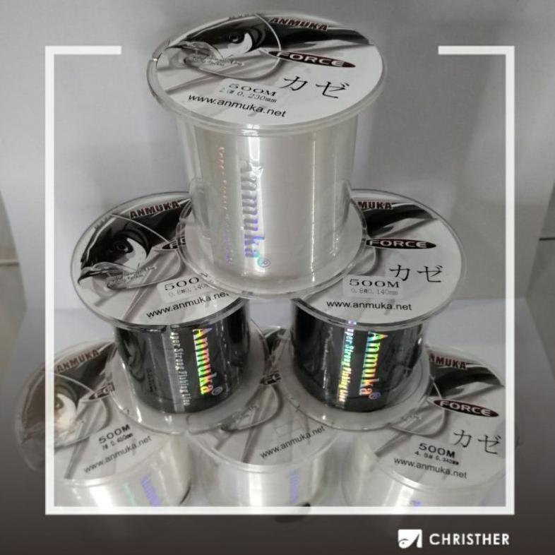 Senar Nylon ANMUKA 91002 Original +/- 500 m Hitam Putih / Senar Pancing Nylon Monofilament Fishing L