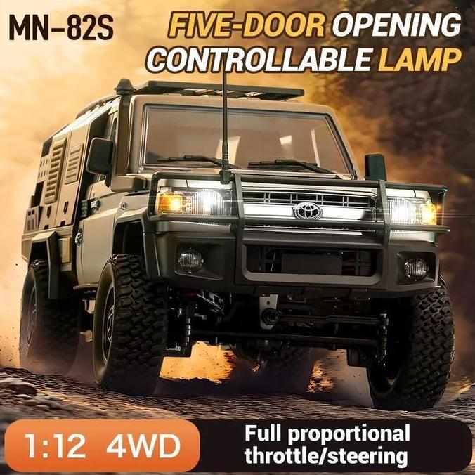 7lekkar - mn82s waterproof toyota land cruiser lc79 rc adventure crawler full propo rtr 4wd 1:12 ant